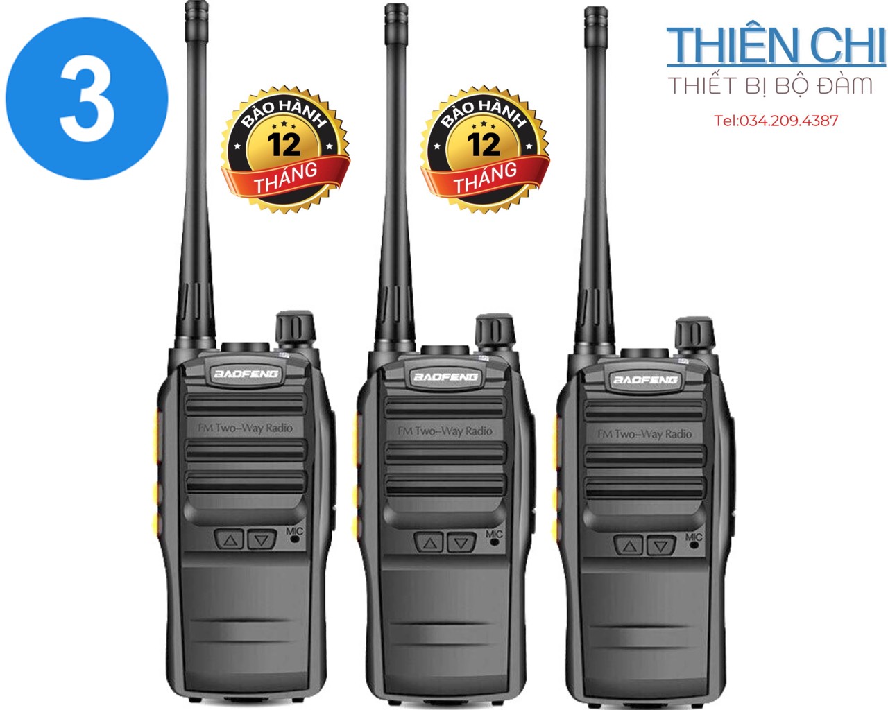Bộ 3 máy bộ đàm chính hãng baofeng bf-s88, 16 kênh, âm thanh cực nét, bảo hành 12 tháng