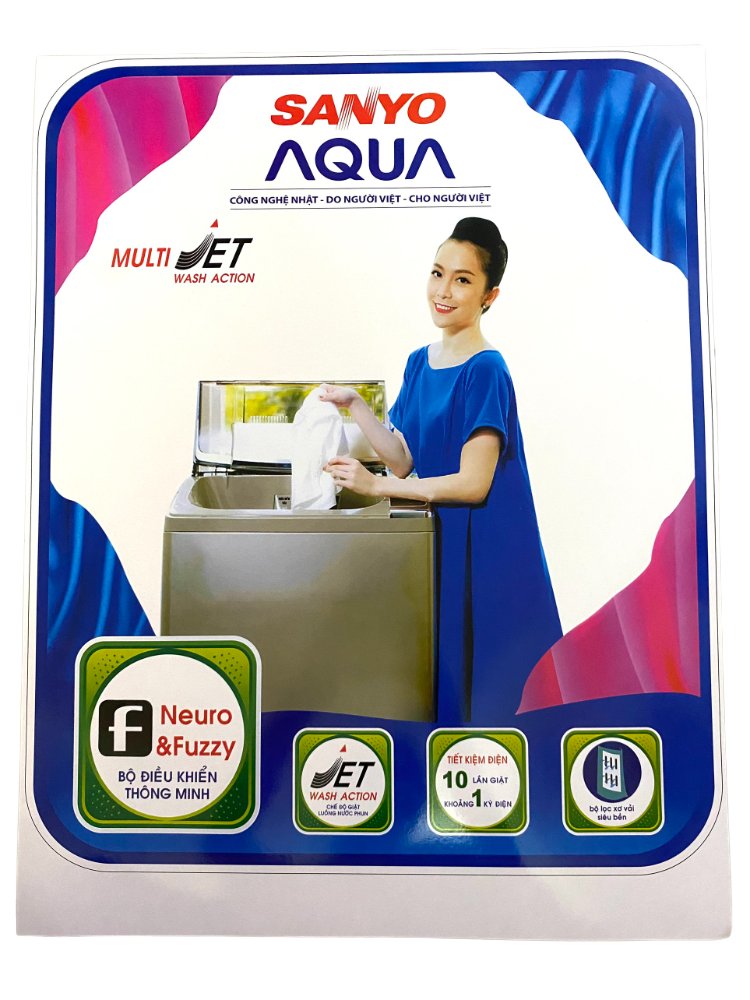 Tem dán máy giặt Sanyo Aqua chất lượng nhiều mẫu