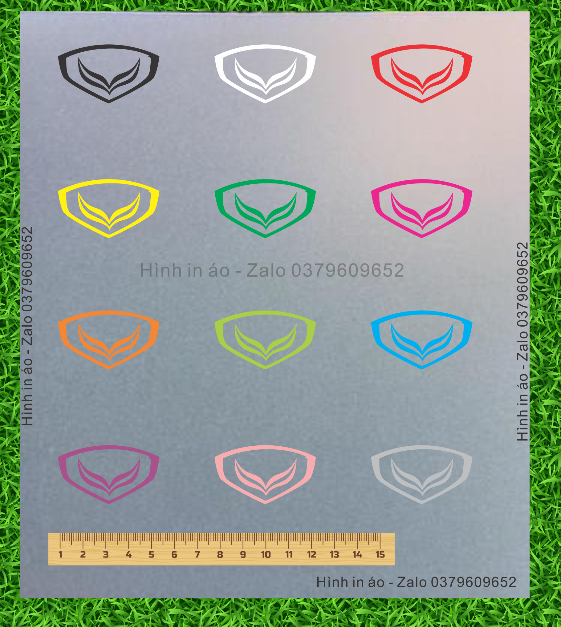 [Hình ủi nhiệt in áo] Combo 3 cái Logo Grandsport nhiều màu trang trí quần áo in ủi tại nhà dễ dàng