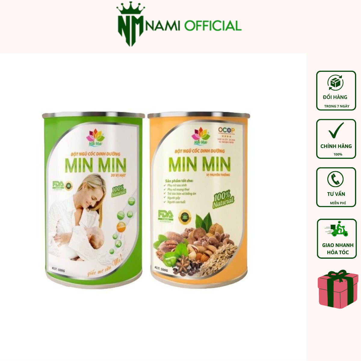 NGŨ CỐC DINH DƯỠNG, LỢI SỮA MIN MIN 29 Hạt, 30 Hạt , hạt Granola Date Mới