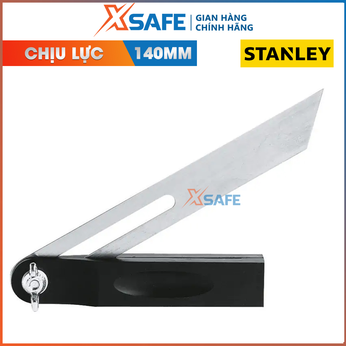 Thước đo góc 8″/140mm Stanley 46-825-0 Thước được làm bằng chất liệu nhôm cao cấp với khả năng chịu nhiệt, chịu lực, chống gỉ sét trong môi trường ẩm ướt nên có độ bền, tuổi thọ cao