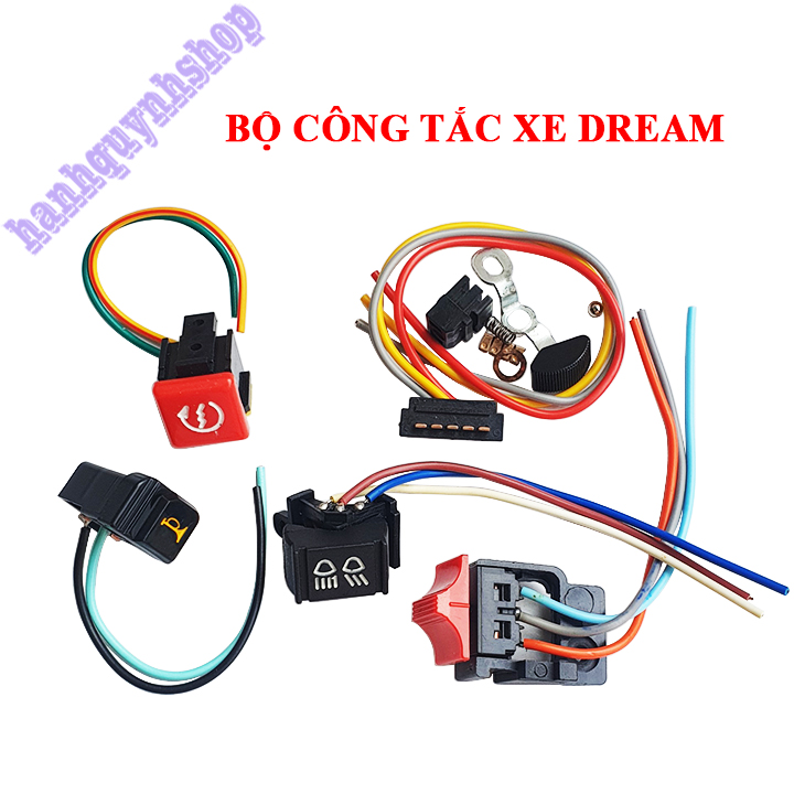 Bộ nút công tắc xe Dream loại đẹp có dây chờ