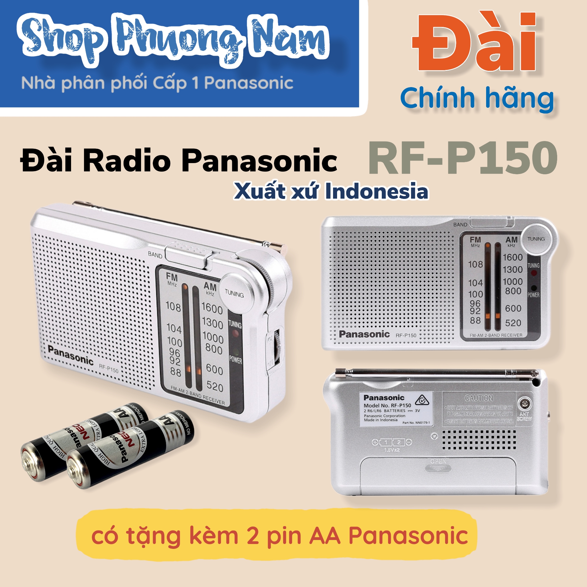 Đài Panasonic Radio RF-P150 pin Phương Nam