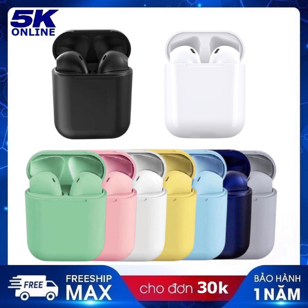 Tai Nghe Bluetooth Nhét Tai INPODS I12 Tws 5.0 Không Dây, Nút Cảm Ứng Bluetooth, Nhiều Màu Sắc Thời Thượng