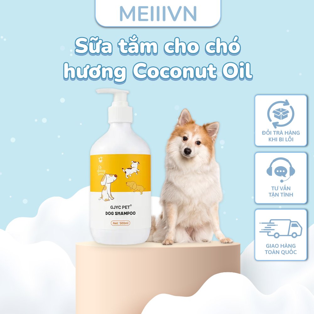 Sữa tắm cho chó hương Coconut Oil thơm lâu khử mùi hôi dưỡng lông mềm mượt cho thú cưng Meiii.vn