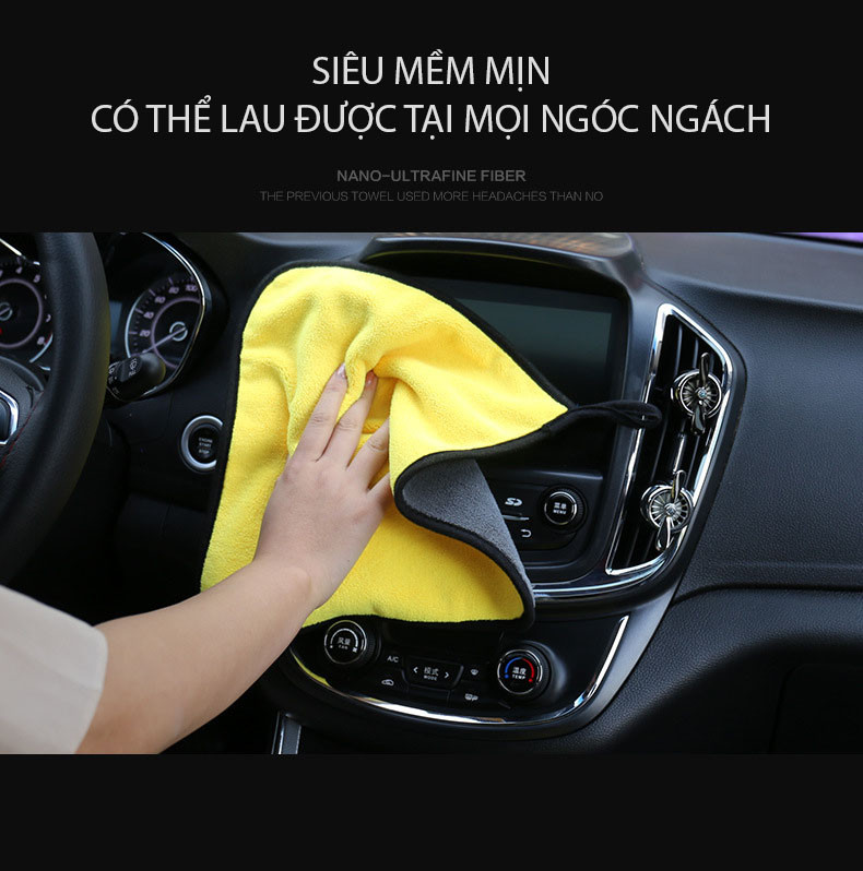 [HCM]Khăn đa năng 2 lớp Microfiber lau xe kích thước 30x30cm 30x60cm lau kính 2 lớp dày mịn không rụng sợi