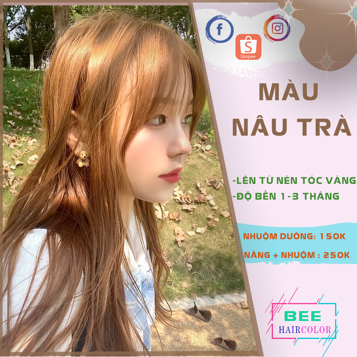 Thuốc nhuộm tóc màu nâu trà