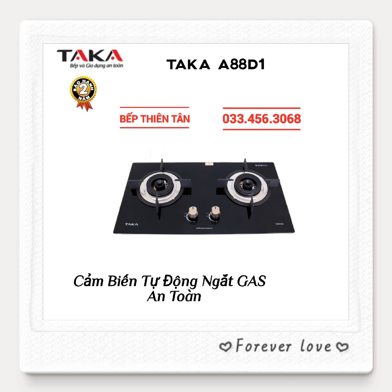 Bếp gas âm tự động ngắt ga taka a88d1