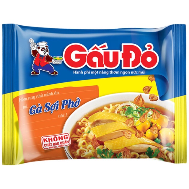 COMBO 2 Thùng 60 gói mì Gấu đỏ GÀ SỢI PHỞ