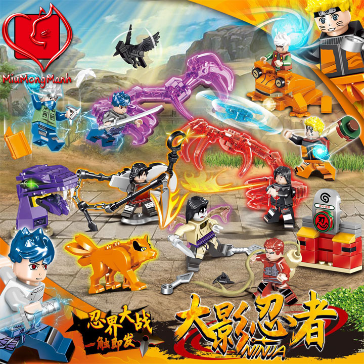 Combo 2 Nhân Vật Naruto Boruto Đại Chiến Ninja Đồ Chơi Lắp Ráp Xếp Hình PRCK MOC DIY