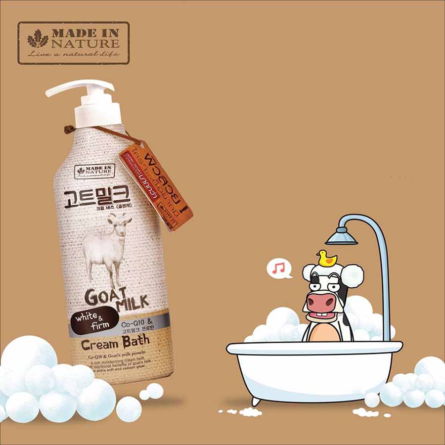 Sữa tắm chiết xuất từ sữa dê Made in nature Goat Milk
