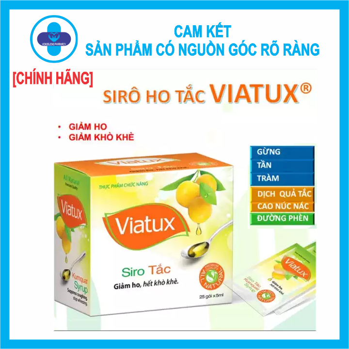 Viatux - Siro Tắc - Giảm ho, hết khò khè