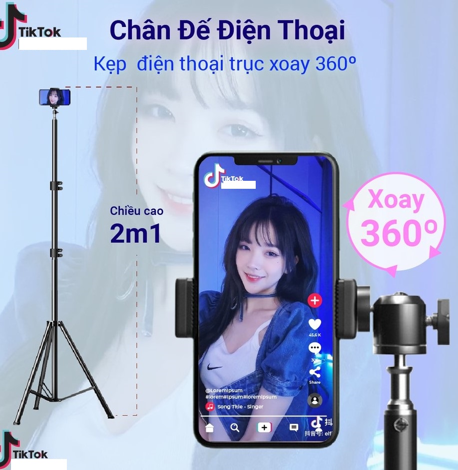 Giá Đỡ Điện Thoại -Tripod Quay TikTok Chân Đèn Livestream 2m1 Có Điều Khiển Bền Đẹp Chắc Chắn Triệu View - thế giới sỉ lẻ 4