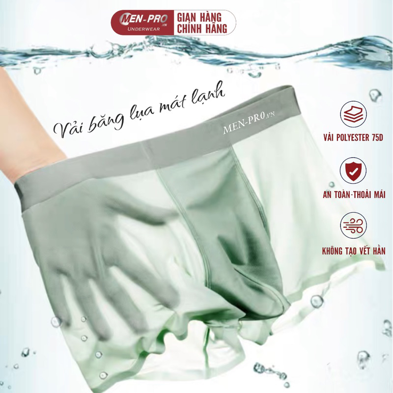 Combo 3 quần lót boxer nam băng lụa kháng khuẩn toàn thân vải lưới tổ ong - men pro.vn - hamy-store