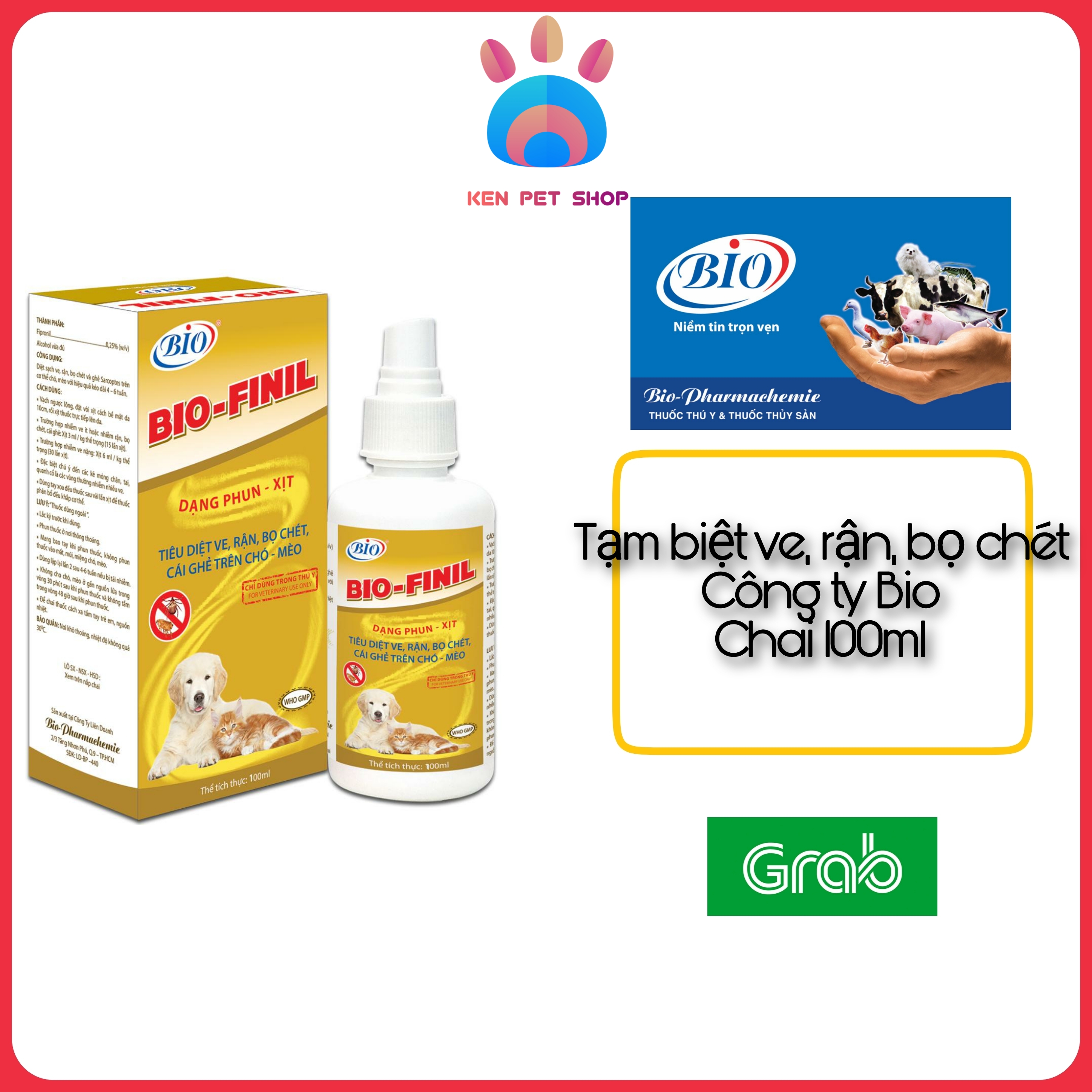 Chai xịt cao cấp tiêu diệt ve, rận, bọ chét, cái ghẻ cho thú cưng