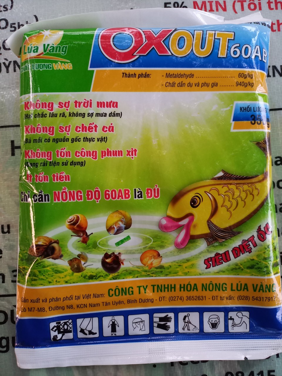 Bả mồi diệt ốc Oxout 60ab gói 350g, diệt các loại ốc như ốc sên, ốc bươu vàng...