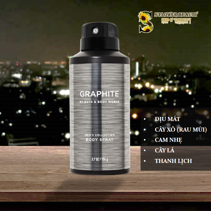 🌿 GRAPHITE | BST FOR MEN | Xịt Thơm Toàn Thân Cho Nam Bath & Body Works Men’s Collection Body Spray (104g)
