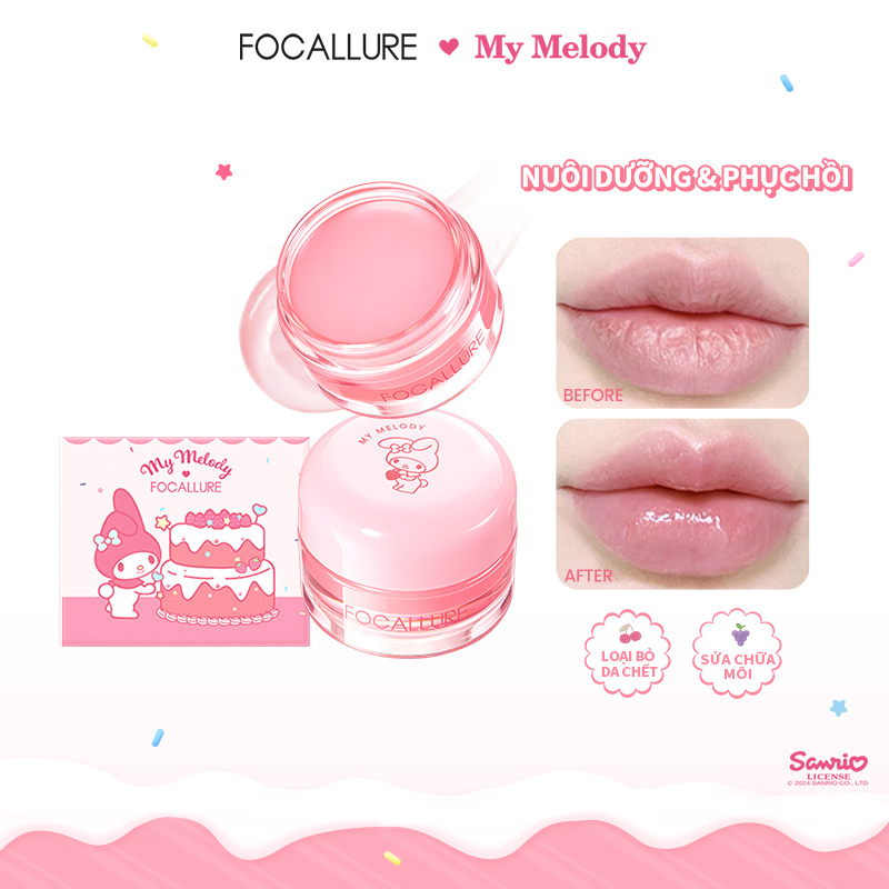 Focallure x Sanrio Mặt Nạ Nuôi Dưỡng Và Phục Hồi Môi Chiết Xuất Thực Vật
