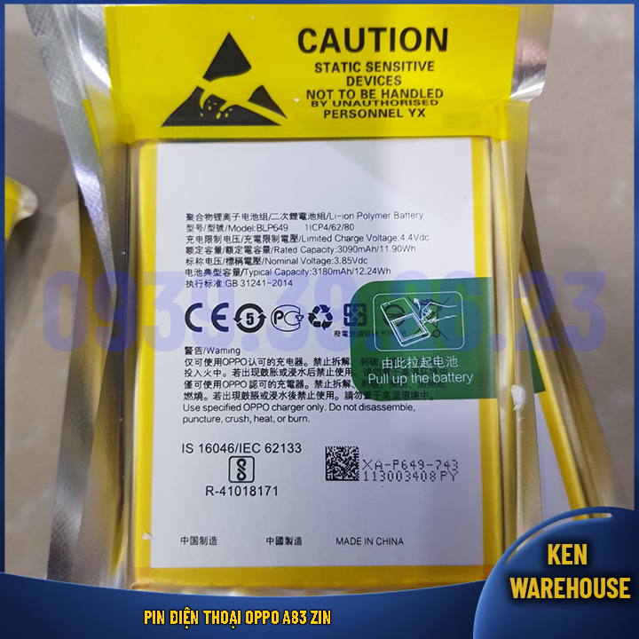 Pin blp649 pin điện thoại oppo a83 cph1729 - ken warehouse