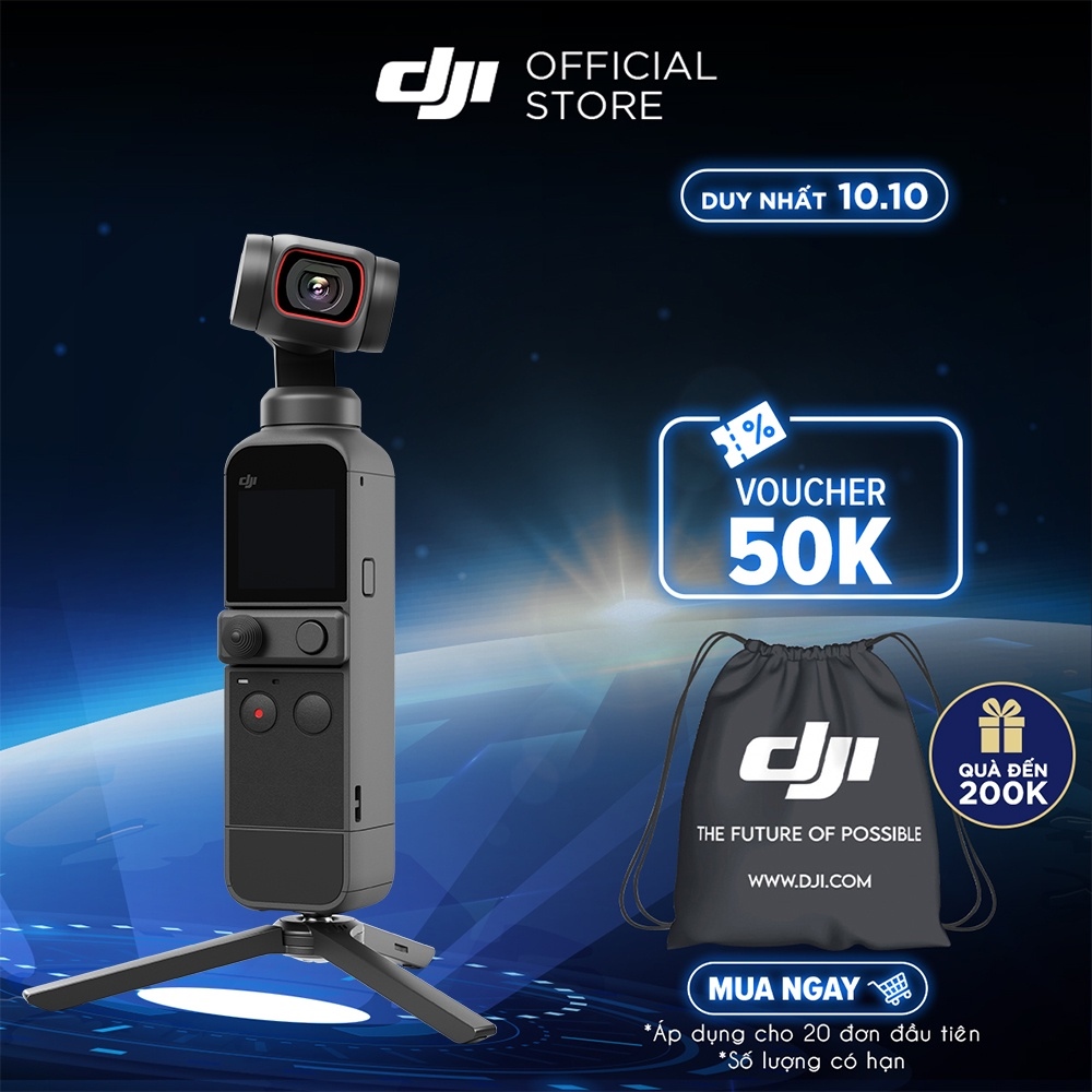 ۞❡◐ DJI Osmo Pocket 2 máy quay phim chống rung 4K 60fps - Hàng chính hãng
