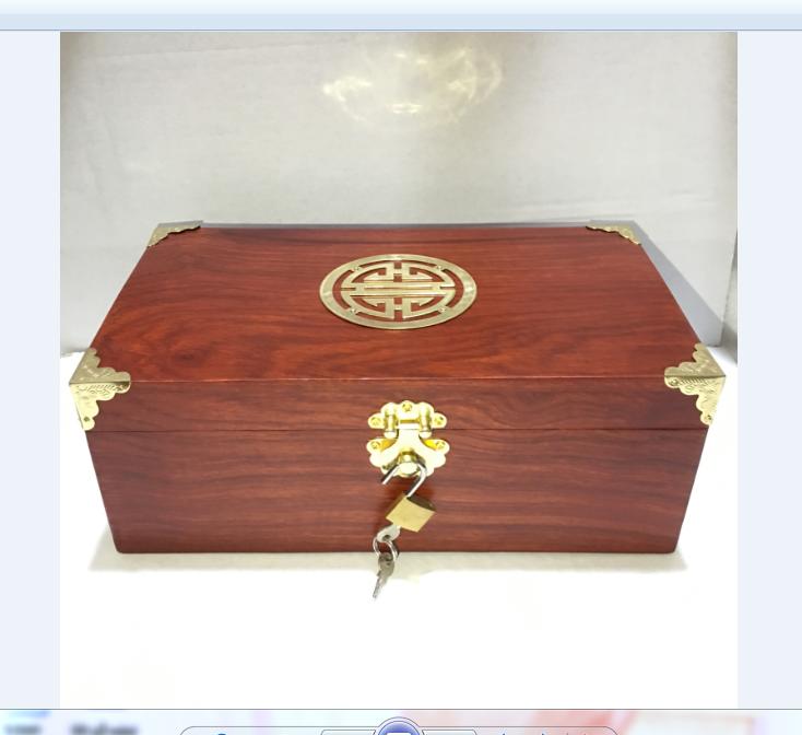 HỘP ĐỰNG TRANG SỨC, HỘP ĐỰNG CON DẤU GỖ HƯƠNG CHỮ THỌ VÀNG CÓ KHÓA MINI SIZE TO 26CM - ẢNH THẬT
