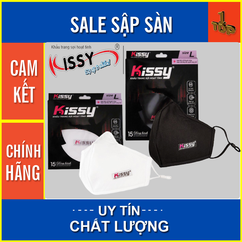 Khẩu Trang Sợi Hoạt Tính Kissy 3D cao cấp Size L