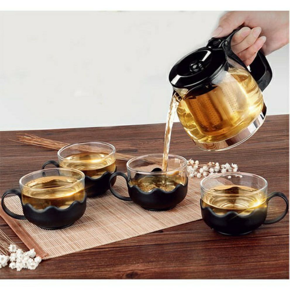 Bình lọc trà kèm 4 ly thủy tinh
