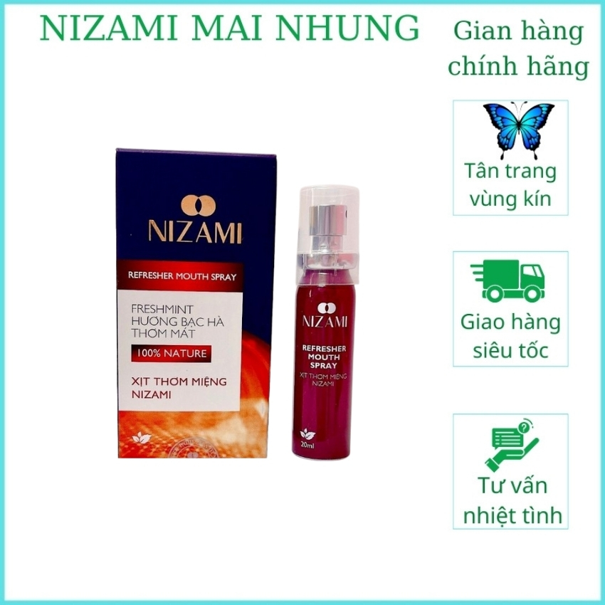 Chai xịt thơm miệng nam nữ nizami hơi thở tươi mát tự tin với người đối diện 20ml