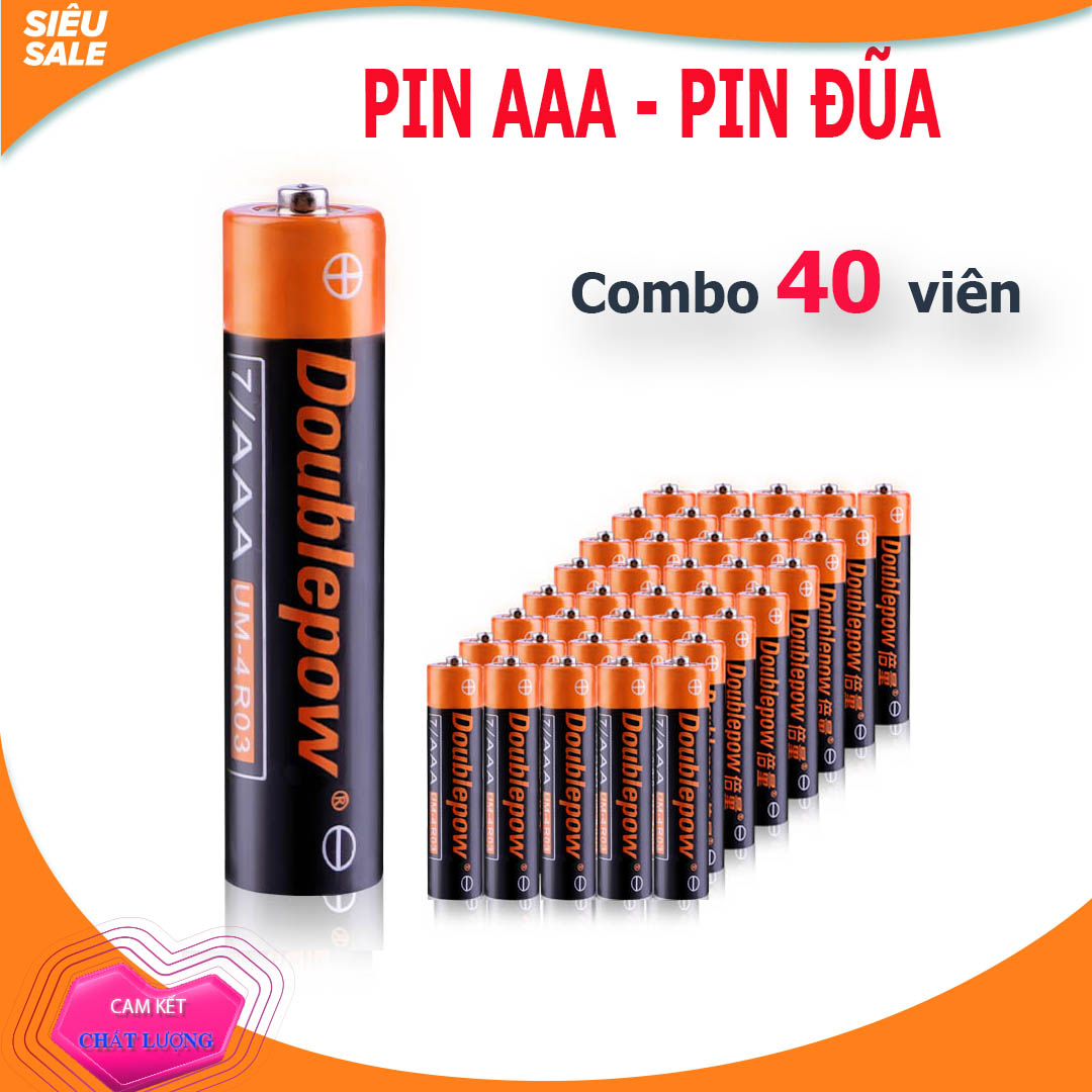 Combo 40 viên pin tiểu , pin khô aaa 1,5v doublepow