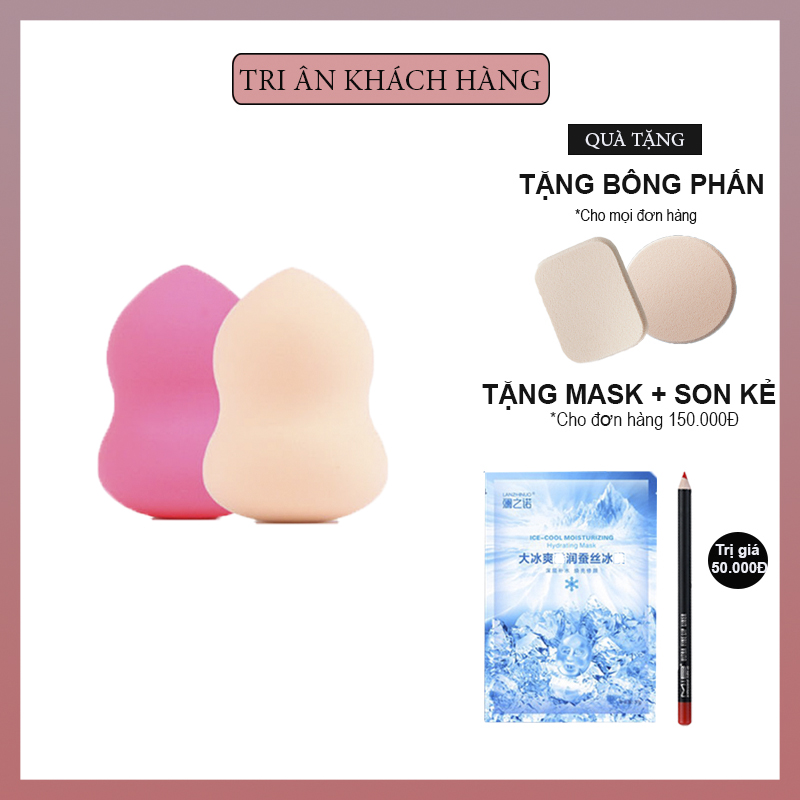 Bông Mút Trang Điểm 1 Hộp 2 Bông Mềm Mịn Dễn Thương Dễ Sử Dụng (GIẢM GIÁ CỰC SỐC) (KHUYẾN MÃI 3 NGÀY)