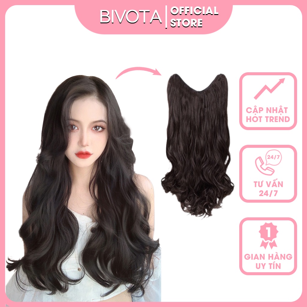 Tóc giả Bivota kẹp tóc chữ U 5 phím xoăn sóng MC15