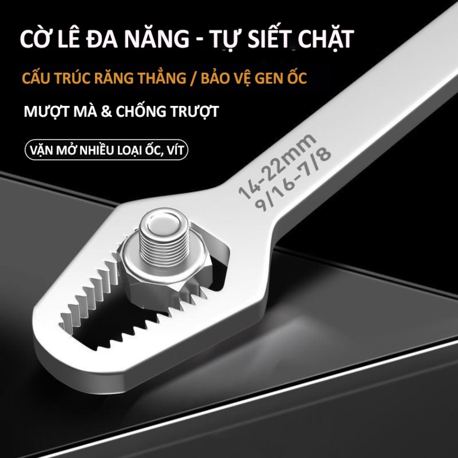 Cờ Lê Vặn Mở Đa Năng - Dụng Cụ Sửa ᴄhữa Thay Thế Tất Cả Các Bộ Cờ Lê, Mỏ Lết Nhiều Size