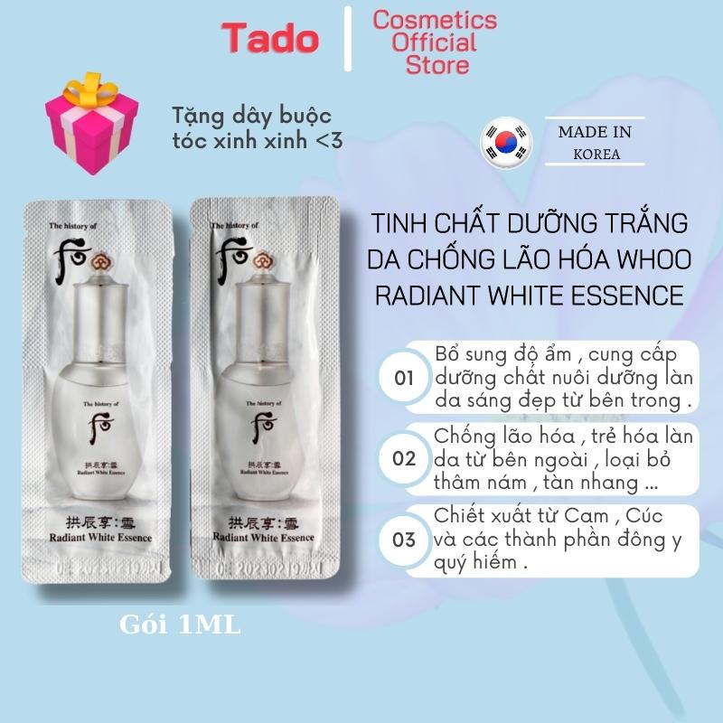 Combo 5 gói tinh chất dưỡng da Whoo serum trắng da chống lão hoá Whoo radiant white essence 1ml-thích hợp cho mọi làn da- Tado Cosmetics Store