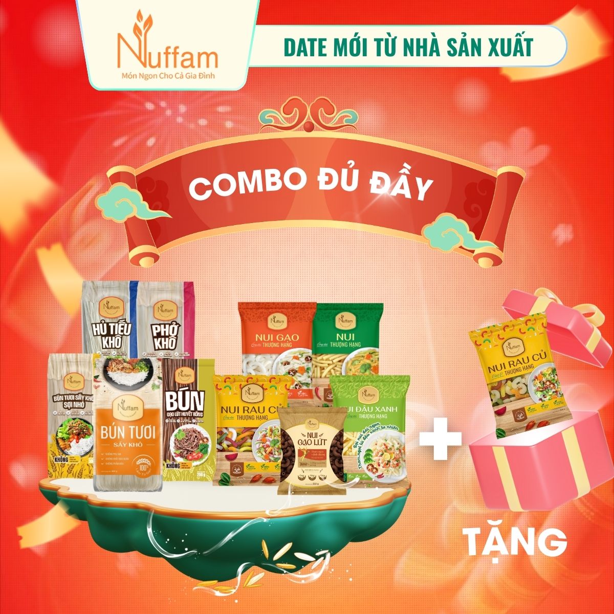   Combo Đủ Đầy  Nui Ống Vàng Nui Gạo Nui Rau Củ Nui Gạo Lứt Nui Chữ C Nui Đậu Xanh Hủ Tiếu Phở Khô Bún Gạo Lứt Bún Khô Sợi To Bún Khô Sợi Nhỏ 
