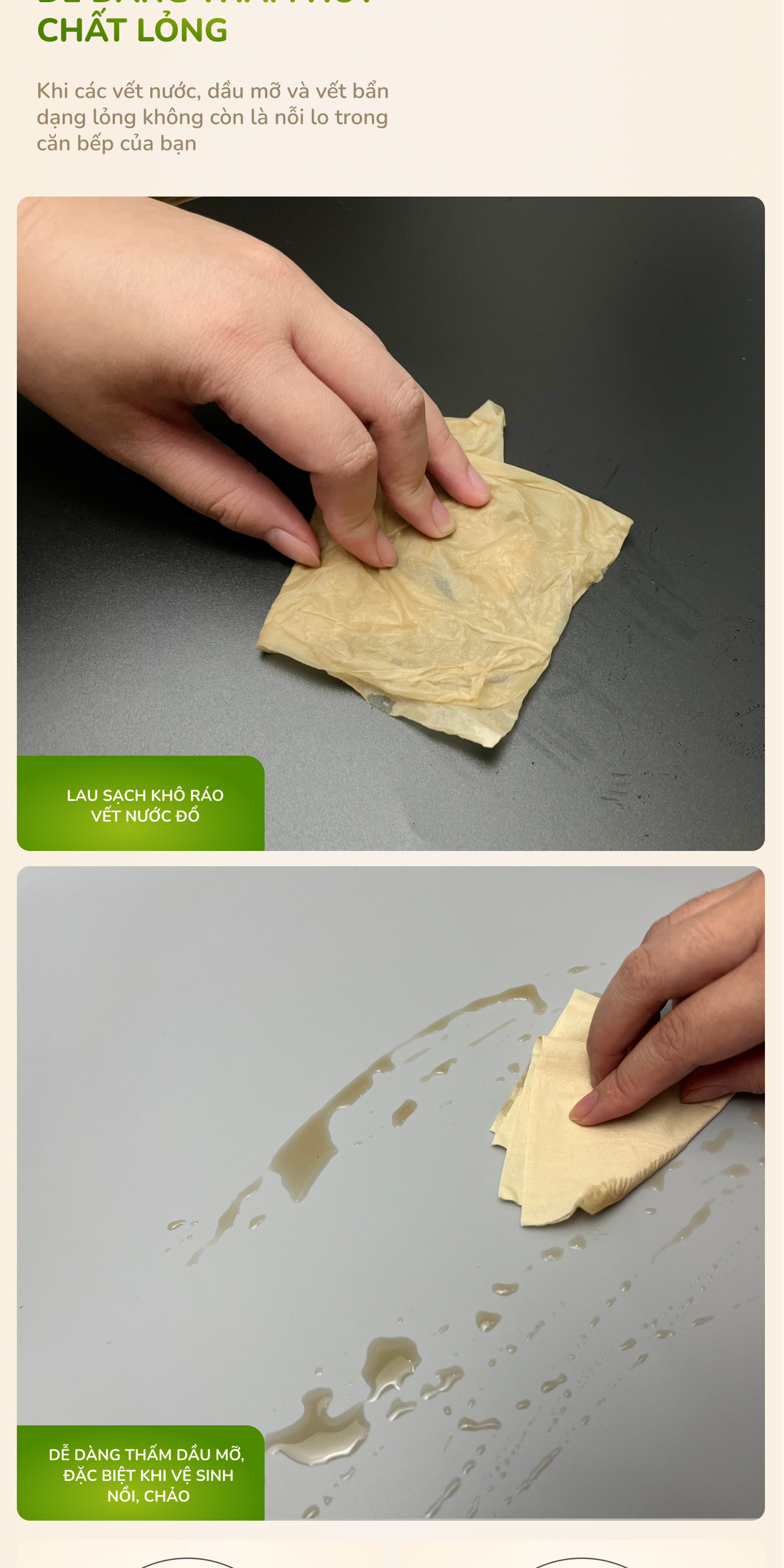 Khăn giấy khô không mùi từ sợi tre siêu dai FUDO TISSUEPack - Dai khi thấm nước và không bụi vụn (Gói lẻ 130 tờ x 3 lớp).