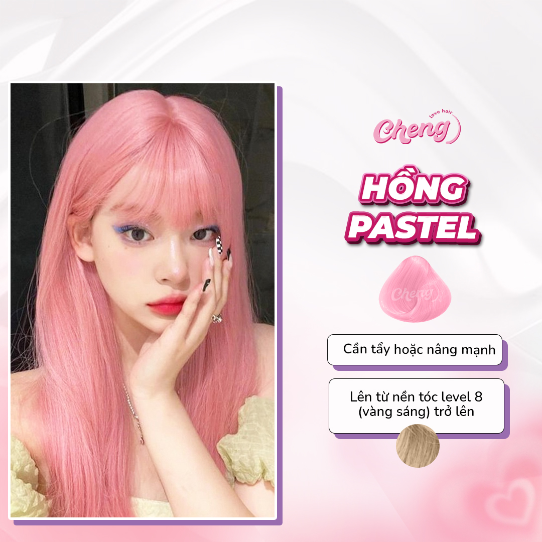 Thuốc Nhuộm Tóc Màu HỒNG PASTEL | Chenglovehair Chenglovehairs