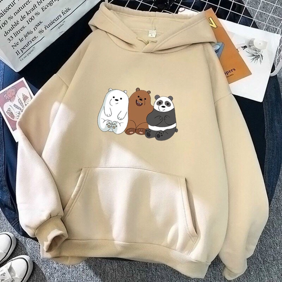 Áo khoác form rộngÁo sweater nỉ  Áo Hoodie Ulzzang Form rộng 3 chú gấu Hot trend Thời Trang Thu Đông siêu đẹp zd.shop.
