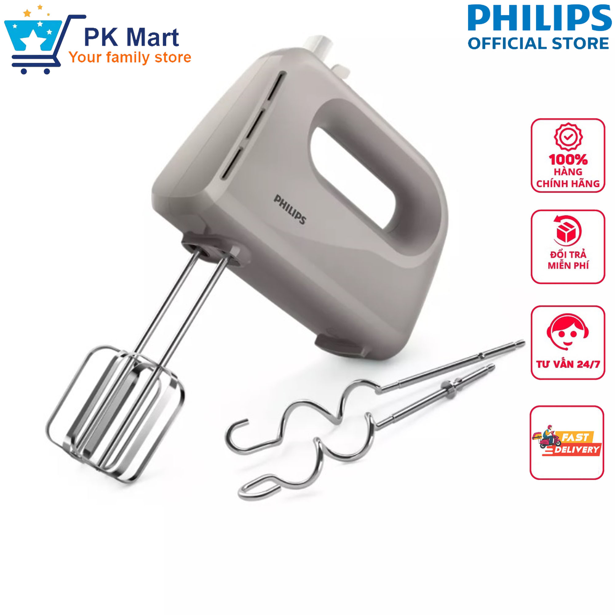 Máy đánh trứng cầm tay Philips HR3705 - Hàng chính hãng