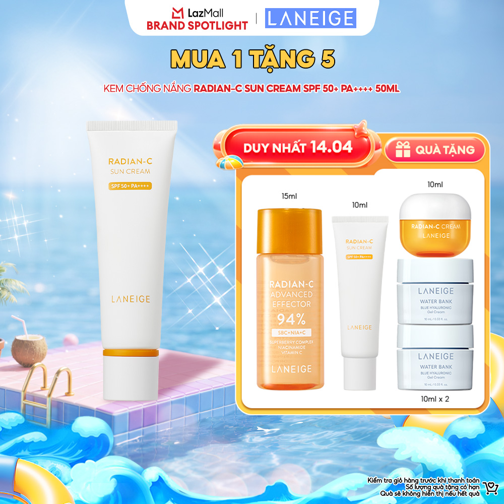 Kem Chống Nắng Dưỡng Sáng Da Laneige Radian-C Sun Cream 50ml SPF 50+ PA++++