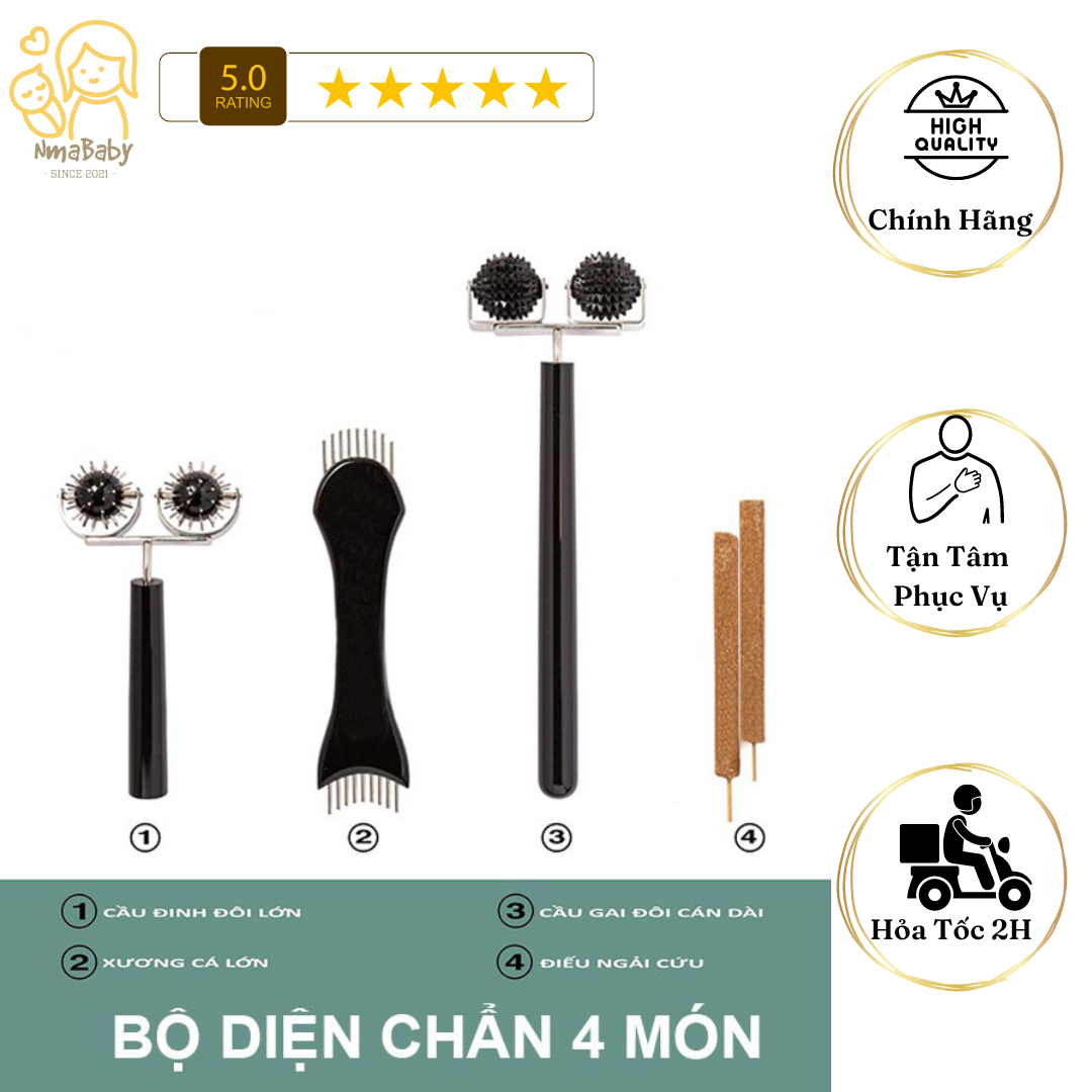 Bộ 4 món dụng cụ diện chẩn chăm sóc sức khỏe - hãng vinamassage