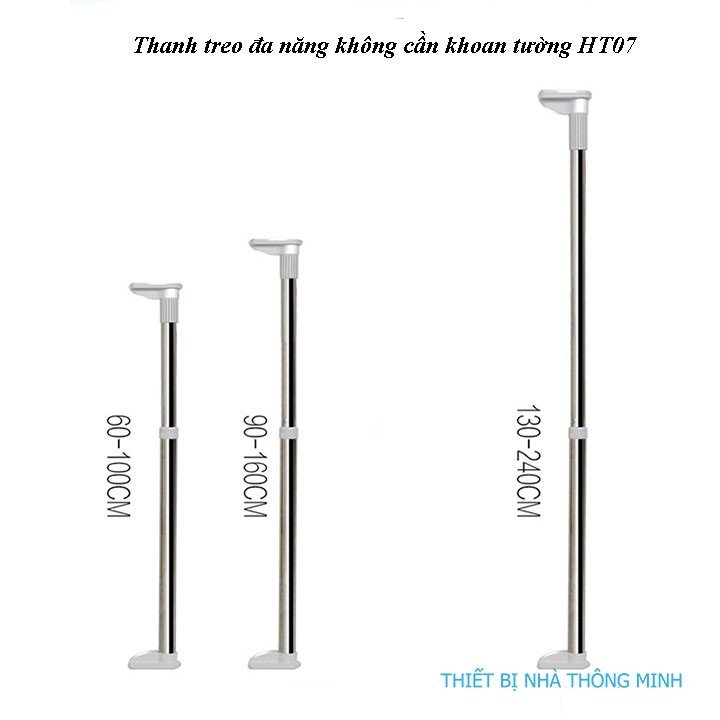 Thanh treo đa năng không cần khoan tường, treo rèm cửa, treo quần áo
