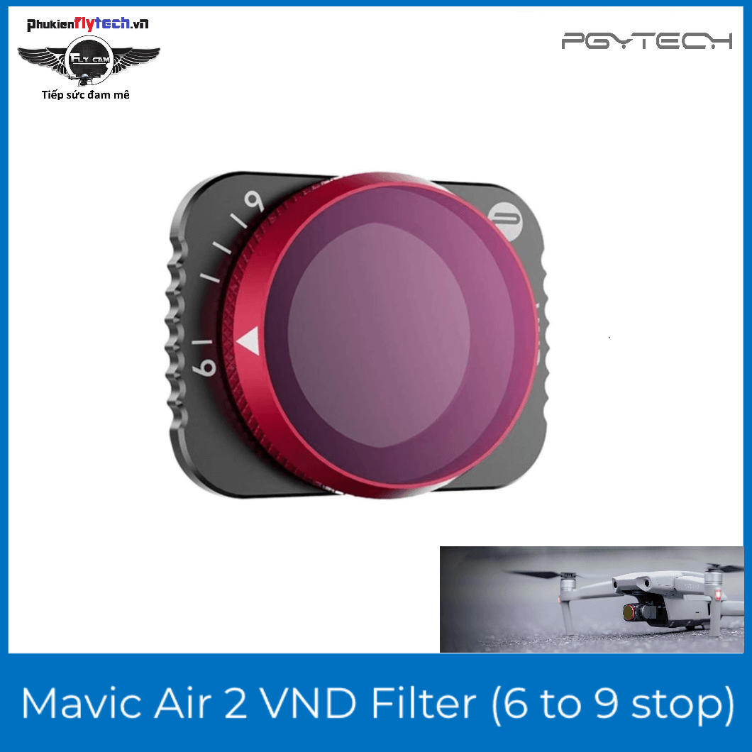 Kính lọc Mavic Air 2 VND - Filter for Mavic Air 2 VND – Professional - PGYtech - Kính lọc chuyên dụng VND có thể điều chỉnh 6 to 9 stop - Chất liệu kính quang học cao cấp