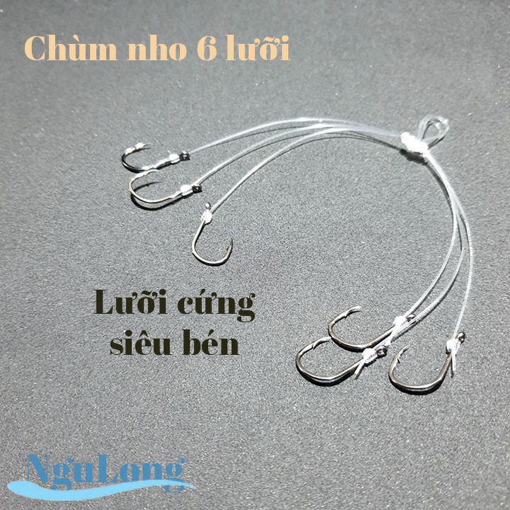 Lưỡi câu chùm nho 6 lưỡi - câu cá tra, cá trê, cá chim – lưỡi câu chùm giá rẻ