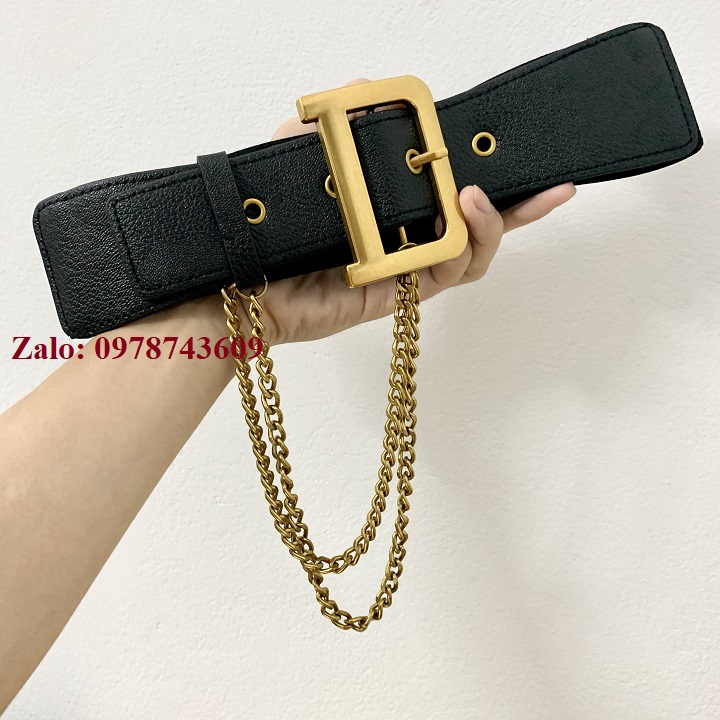 Đai váy Belt Nịt nữ Chun co giãn chữ D xích chain đồng đôi Kèm chain xích như ảnh Bản 5cm