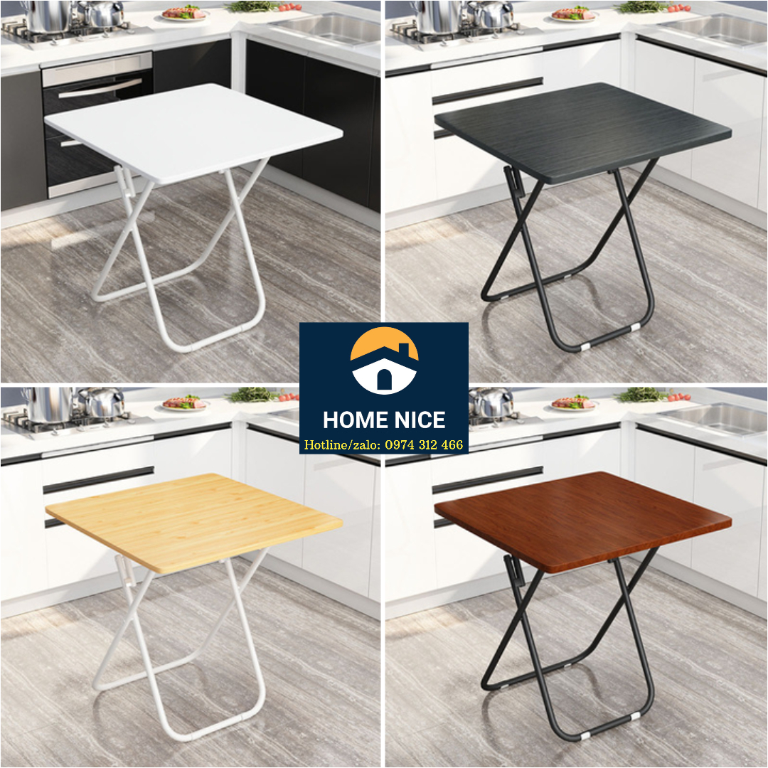 Bàn gỗ ăn gấp gọn, Bàn trà cafe decor chân sắt, Bàn ngoài trời