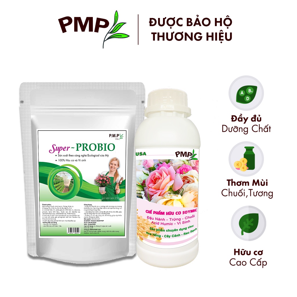 Phân bón hoa hồng soymic & super probio pmp viên nén tan chậm