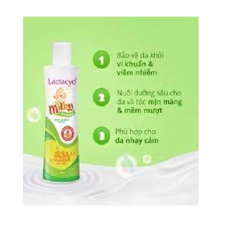 Sữa tắm gội trẻ em lactacyd milki 250ml