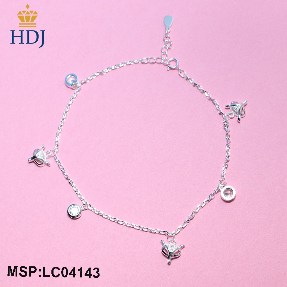 Lắc chân bạc 925 dành cho nữ hình Hồ Ly và nụ đá nhỏ xinh LCB04143 - Trang sức HDJ