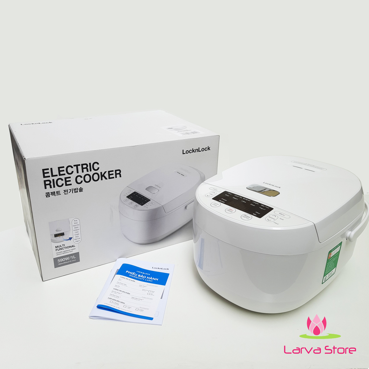 Nồi cơm điện tử locknlock electric rice cooker ejr311wht 1 lít