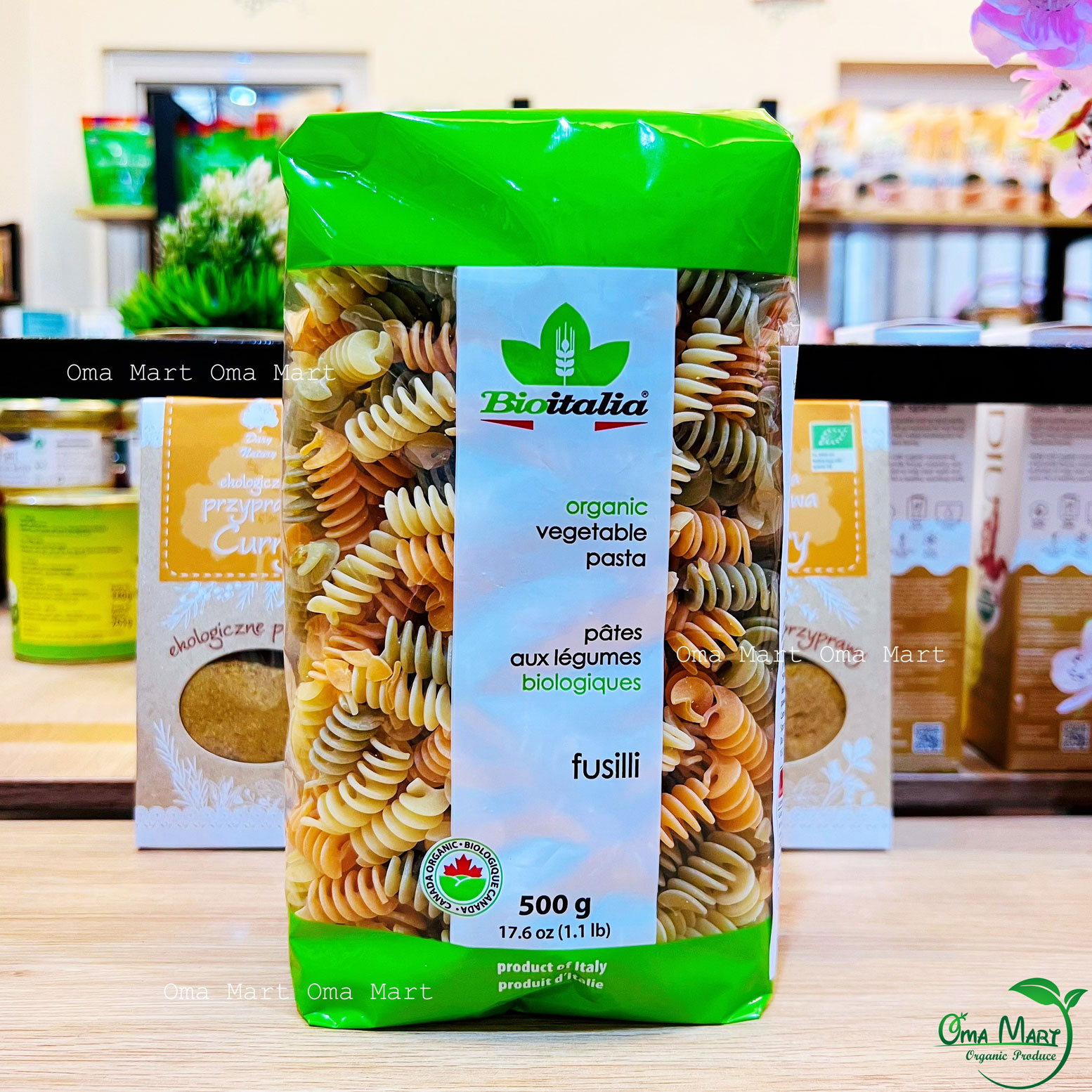 Nui xoắn rau củ hữu cơ bioitalia 500g